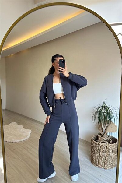 Dipmoda Kadın sweat eşofman ikili oversize takım DPNM018