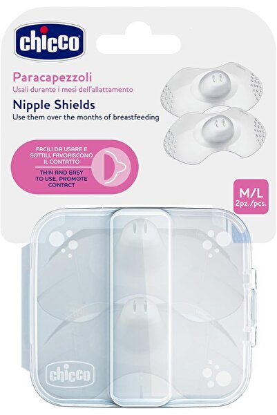 Chicco واقيات حلمة سيليكون متوسطة وكبيرة قطعتين