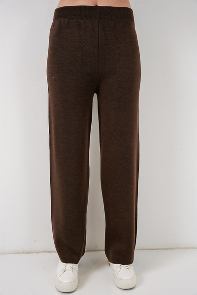 Bigdart Women's Embroidered Knitwear Cardigan Pants Two-Piece Set 15963 - Brown