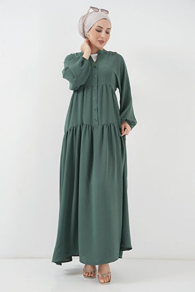 Hiccup Μάξι φόρεμα BDART με λαιμόκοψη σε σχήμα V με κουμπιά και χαλαρή εφαρμογή