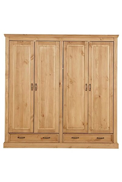 Bamena Wood Skated Ahşap Gardrop