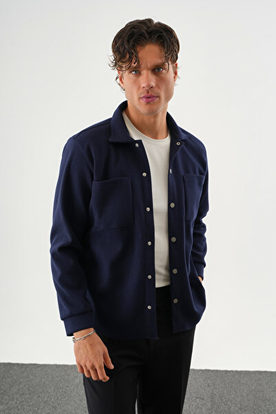 Redline Ανδρικό πουκάμισο FELT oversized Navy Blue