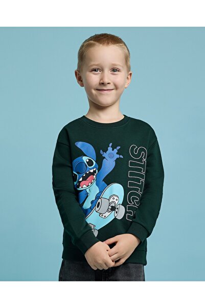 R&B Stitch Print Sweatshirt with Long Sleeves
