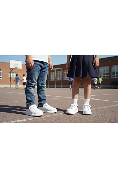 Oltu-Beyaz Çocuk Sneaker Günlük Ayakkabı