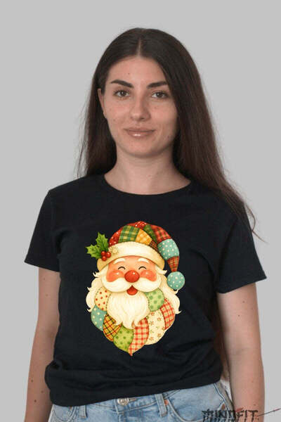 GILDAN Tricou De Craciun Mos Craciun Patchwork Dama