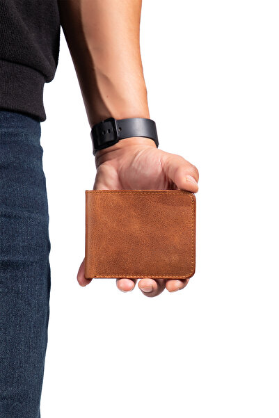 Niki Leather Mount Genuine Leather Minimal Wallet with Coin Compartment, Card Holder and Magnetic Closure