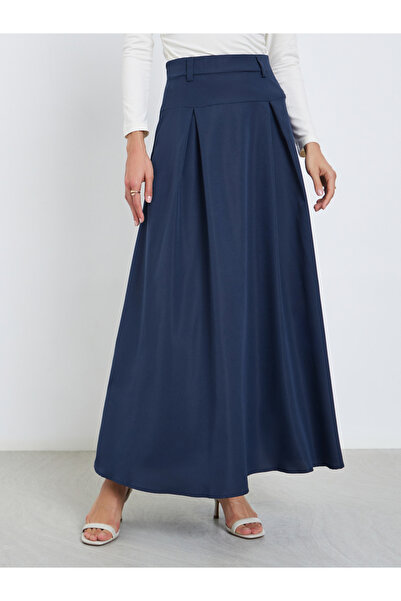 Styli Fold Pleated A-Line Maxi Skirt