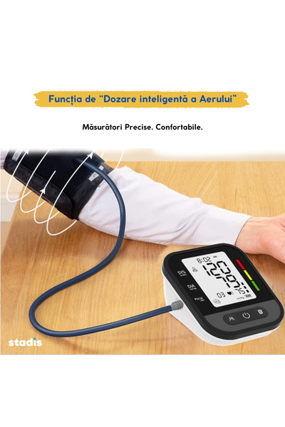 STADIS STADIS™ 30F Digital Upper Arm Blood Pressure Monitor, with Intelligent Pressurization, Backlit LCD Display + Accessories