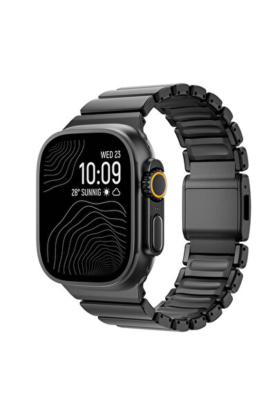 zore Watch Ultra 49mm SENK KRD-149 Titanyum Silikon Kordon - Siyah