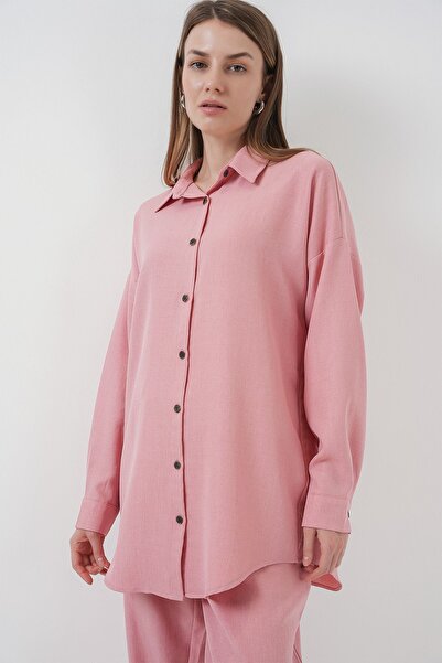 Hiccup Bdart Linen Blend Long Sleeve Shirt and Pants Set