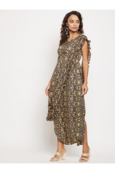 Uptownie By Styli Floral Print Dhoti Jumpsuit with Attached Dupatta