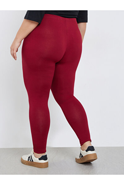 Styli Burgundy Plus Size Leggings