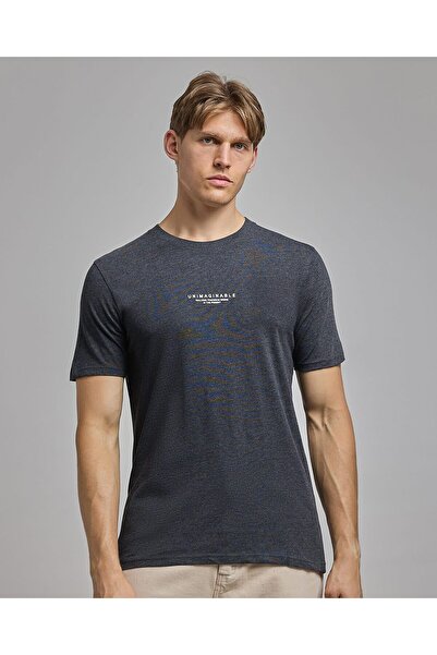 R&B Printed T-Shirt with Crew Neck and Short Sleeves