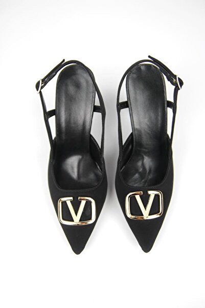 King Crow Clara Black Suede Medium Heel (8 cm) Classic Heeled Shoes