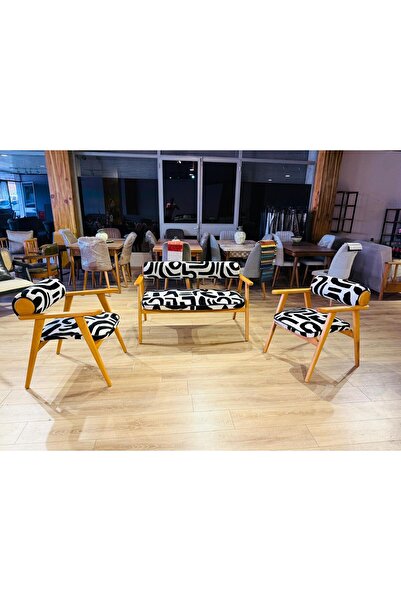 AlyaM AHŞAP ÇAY SETİ OTURMA GRUBU -( ÜRÜN İÇERİGİ 2 ADET TEKLİ 1 ADET 2Lİ )