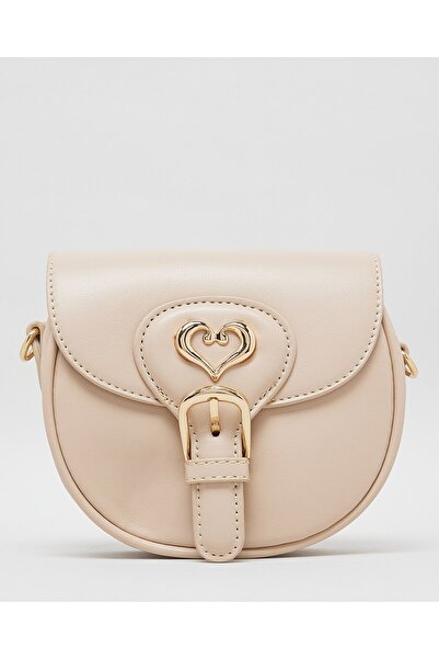 R&B Beige Girl's Metal Detail Saddle Bag