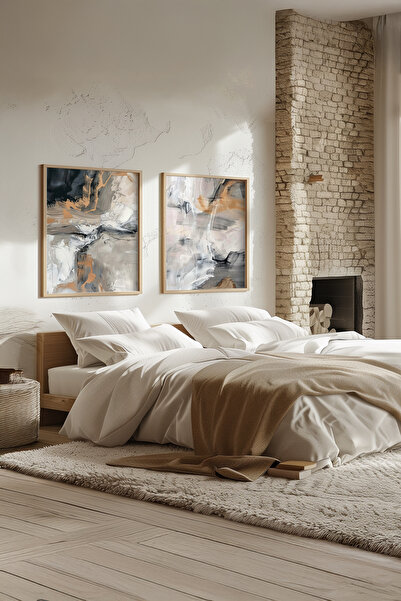 STARYUNA Abstract Double Painting Set with Wooden Frame Yuna437