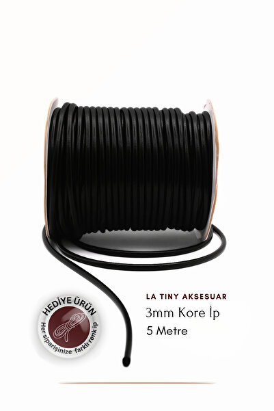LA TINY AKSESUAR 5 Metre Kore İp ,Hobi, Kolye,Bileklik Takı Yapımı -3mm Kalın...