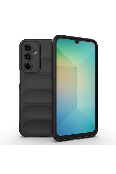 zore Galaxy A17 Case Senk Ethnic Silicone Cover with Flexible Tpu Hollowed Out Back Surface Design - Black