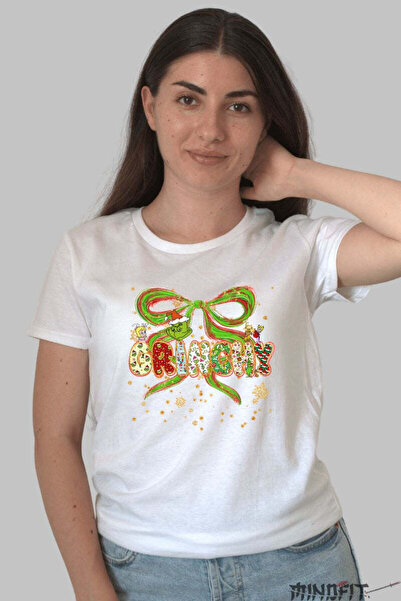 GILDAN Tricou De Craciun Grinchy Cu Fundita Festiva Dama