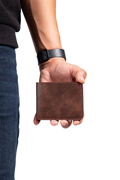 Niki Leather Mount Genuine Leather Minimal Wallet with Coin Compartment, Card Holder and Magnetic Closure