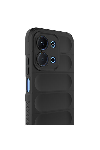 zore Redmi 15C 4g Case Flexible Tpu Hollowed Out Back Surface Design Emp Ethnic Silicone Cover - Dark Green