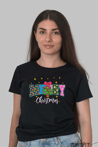 GILDAN Tricou De Craciun Merry Christmas Cu Brad Decorat Dama