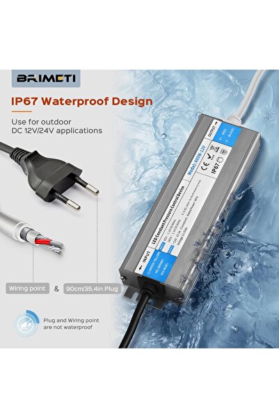 Dotail LED transformer, Brimeti, 24V, 100W, 4.2A, IP67 waterproof, AC 230V power supply, DC 24V output