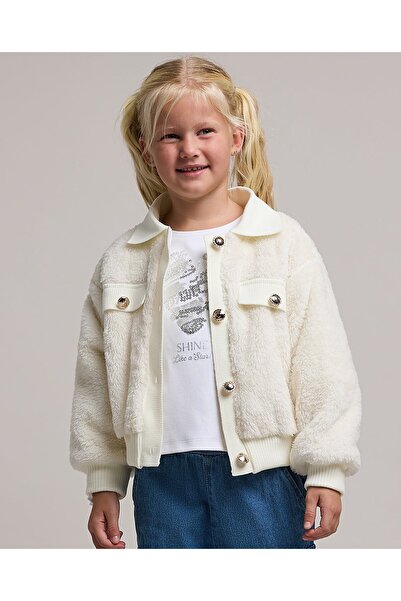 R&B furry jacket with button closure