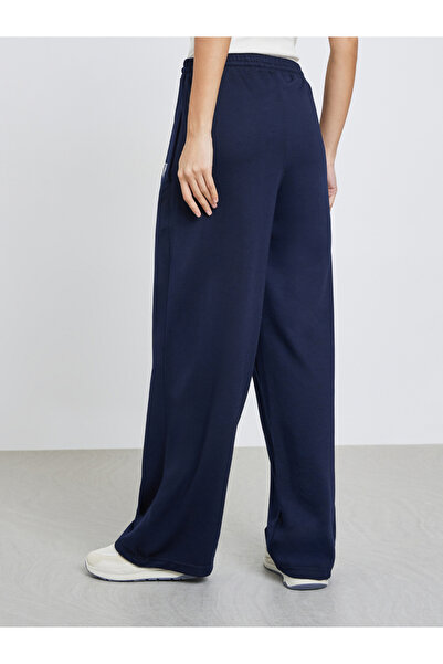Styli Navy Blue Wide Leg Joggers