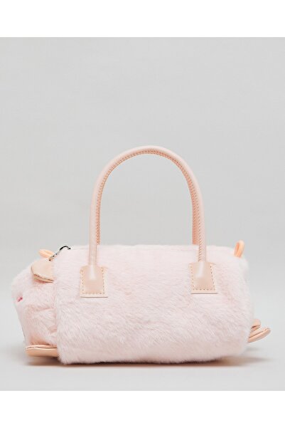 R&B حقيبة صغيرة فروية للبنات باللون الوردي