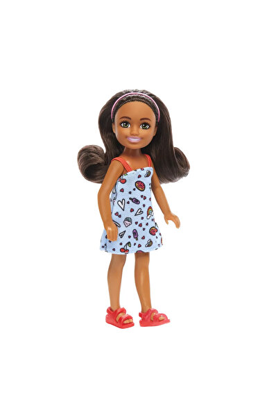 Barbie Chelsea Creole Doll with Satin Hair and Blue Dress