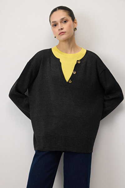 Touché Privé Contrast Collar Knitwear Sweater