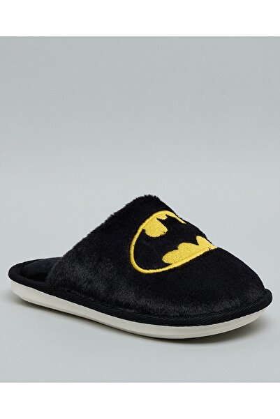 R&B نعال غرفة نوم باتمان للأولاد باللون الأسود