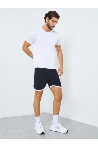 Styli Contrast Trim Workout Shorts with Pocket