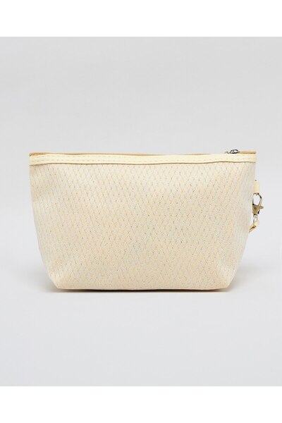 R&B Beige Women's Patterned Cosmetic Pouch