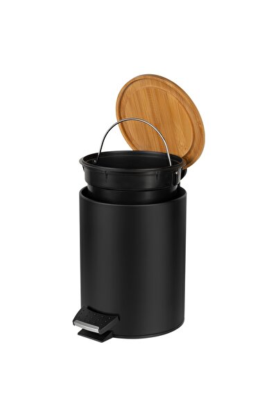 Teesa Bathroom basket with pedal and metal and bamboo material