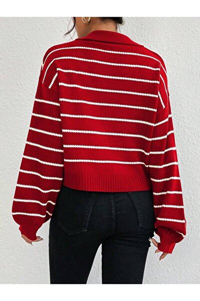 ATE ÖZGÜNEŞ TRİKO TEKSTİL WOMEN'S STRIPED KNITWEAR SWEATER