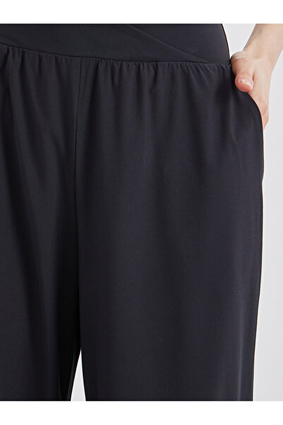 Take Two By Styli Black Asymmetric Hem Relaxed Fit Pants