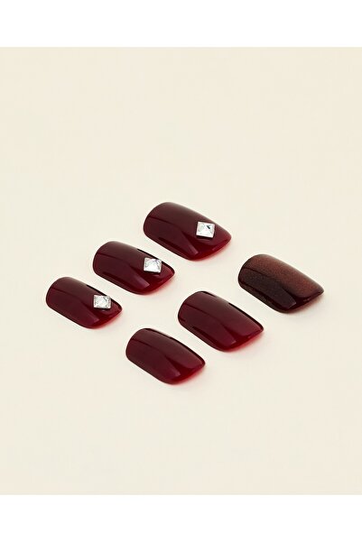 R&B أظافر نسائية باللون الكستنائي قابلة للارتداء