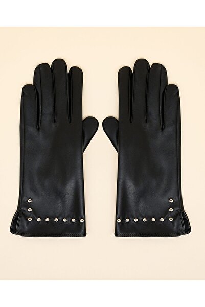 R&B قفازات نسائية سوداء مرصعة بالمسامير