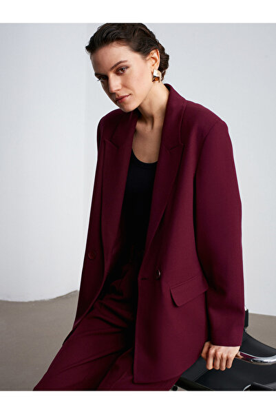 Dilvin 60767 Blazer Jacket-Burgundy