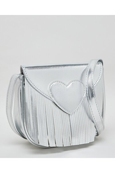 R&B Silver Girl's Metallic Sling Bag