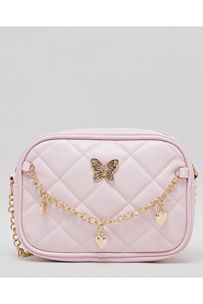 R&B Pink Girl's Quilted Sling Bag