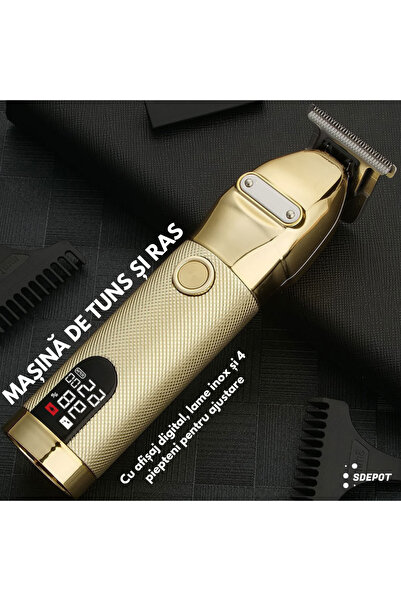 SDEPOT hair clipper and shaver, digital display, stainless steel blades, operating time 180 min