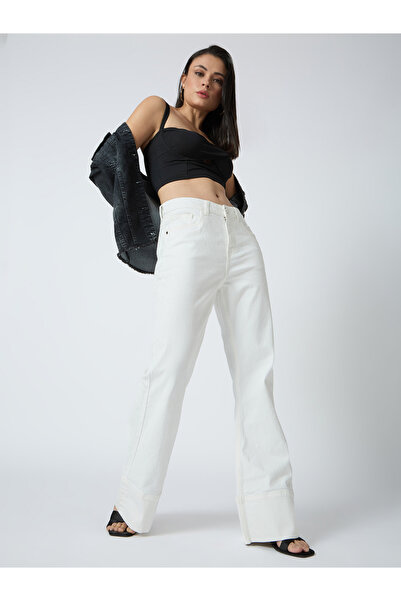 Globus By Styli White Cotton Stretch Bootcut Jeans