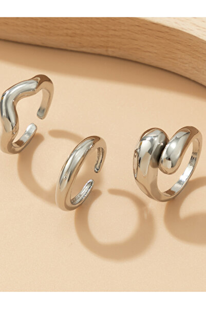 Take Two By Styli Set of 3 - Silver Alloy Ring