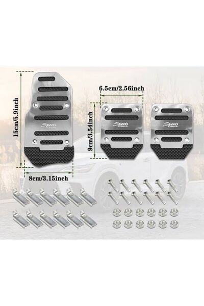 OTO SÜSLEN İSTANBUL Araba Pedal Seti Spor Kaymaz Manuel Araba Gaz Fren Debriy...