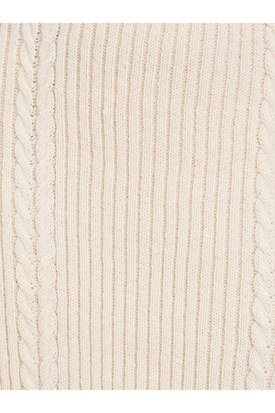 Styli Beige Sweat Cable Knit Maxi Skirt