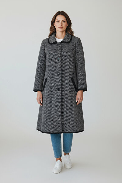 ECE GİYİM Women's Button-Front Thick Knit Cardigan with Pockets